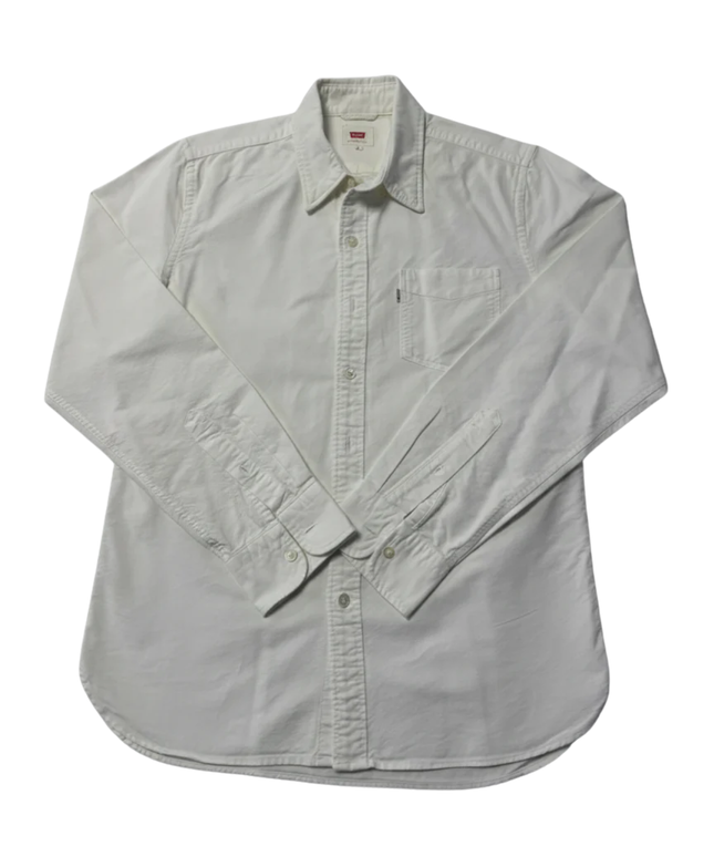 Levi's White Button-Down Long Sleeve Cotton Shirt