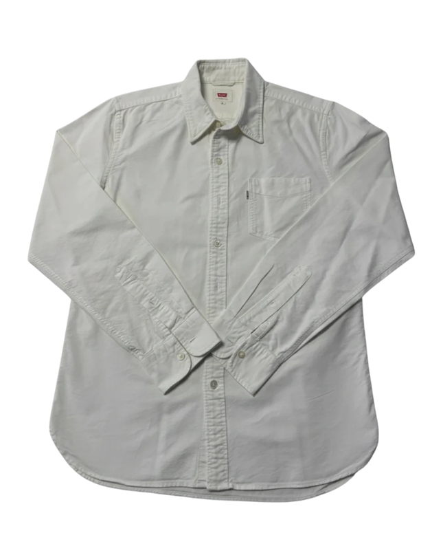 Levi's White Button-Down Long Sleeve Cotton Shirt