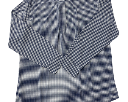 Chaps Navy Blue & White Gingham Button-Down Shirt