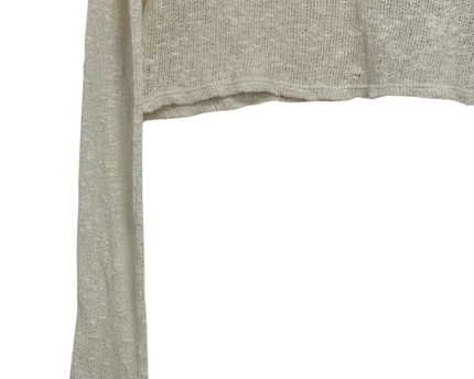Forever 21 Cream Open Knit Cropped Sweater