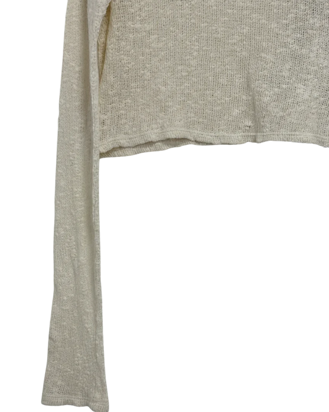 Forever 21 Cream Open Knit Cropped Sweater