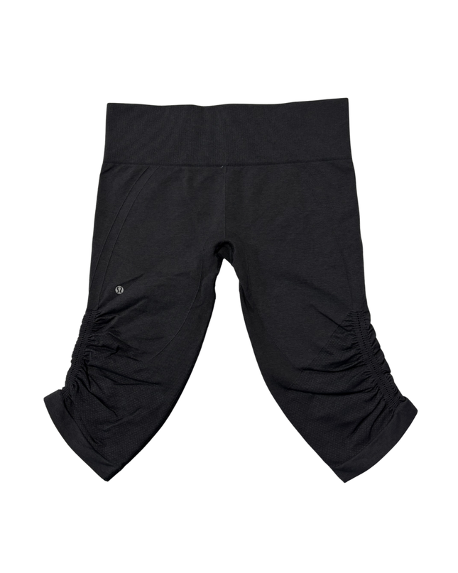 Lululemon Charcoal Ruched Cropped Leggings