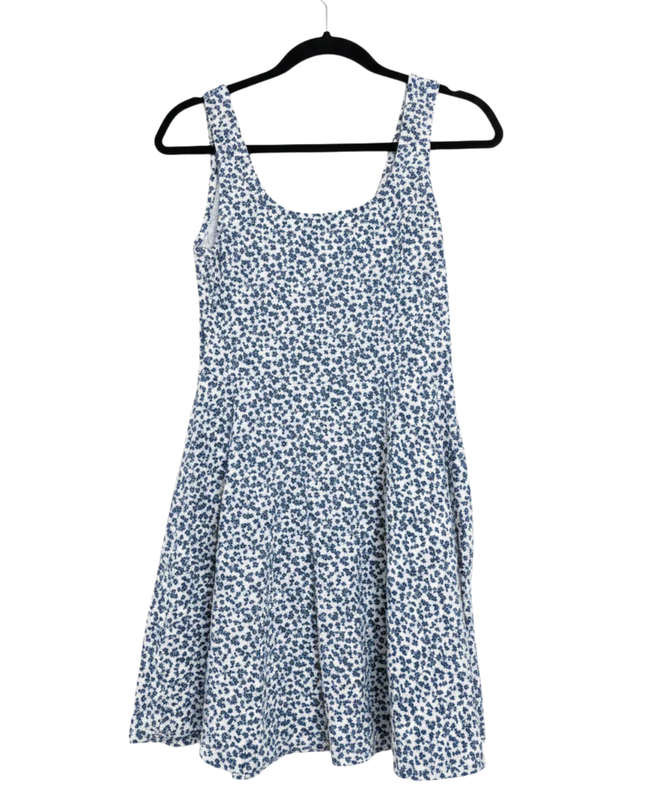DON'T CALL ME Jennyfer Blue and White Floral Skater Dress