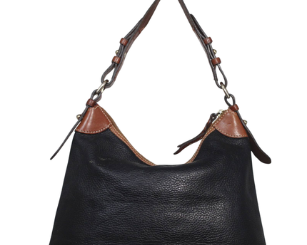 Dooney & Bourke Black Pebble Leather Hobo Bag