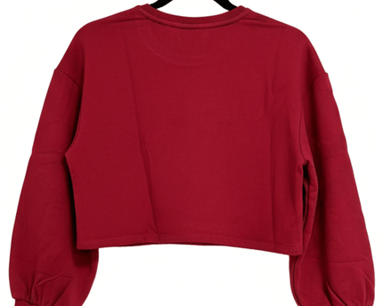 Juicy Couture Gothic Script Red Cropped Sweatshirt