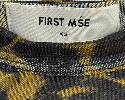 FIRST MSÉ Leopard Print Long Sleeve Mesh Crop Top