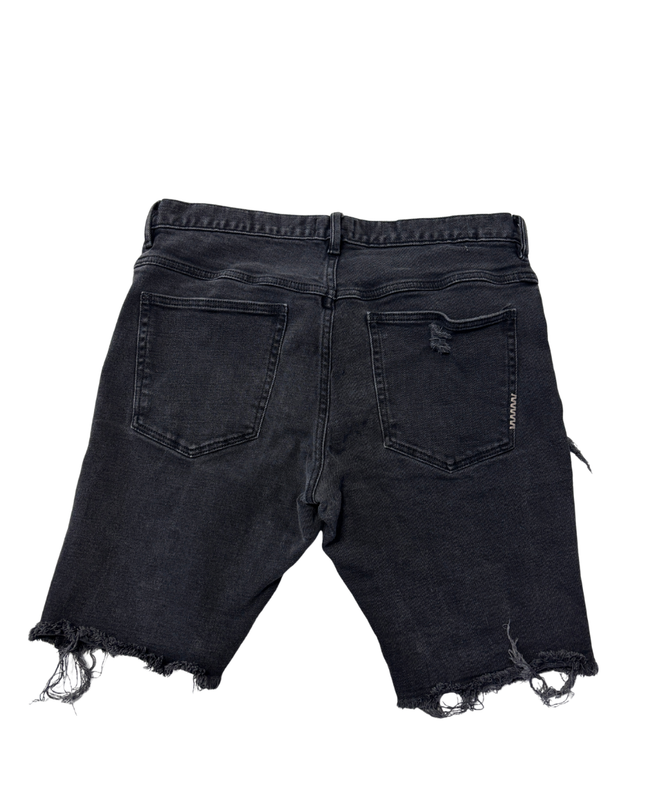 Neuw Washed Black Distressed Denim Shorts