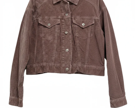 American Eagle Mauve Corduroy Cropped Trucker Jacket