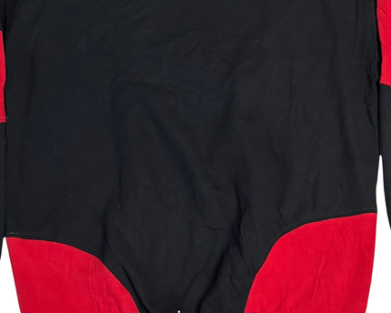 Stussy Black/Red Panelled Logo Graphic Crewneck Sweatshirt