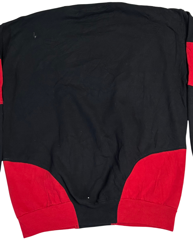 Stussy Black/Red Panelled Logo Graphic Crewneck Sweatshirt