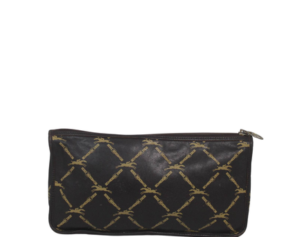 Longchamp Brown Monogram Logo Pouch