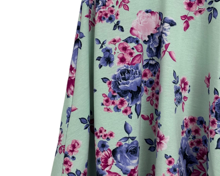 H&M Divided Mint Green Floral Sleeveless Skater Dress