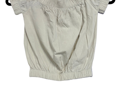 Aeropostale Off White Elasticated Smocked Crop Top