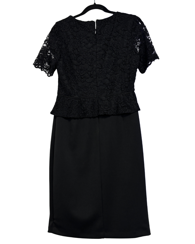 Phase Eight Black Lace Peplum Pencil Dress