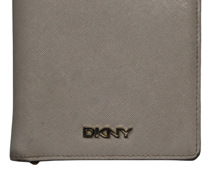 DKNY Beige Saffiano Leather Multi-Zip Wallet