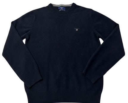 Gant Navy Blue Super Fine Lambswool Crewneck Sweater
