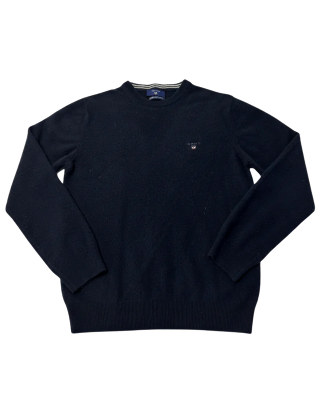 Gant Navy Blue Super Fine Lambswool Crewneck Sweater