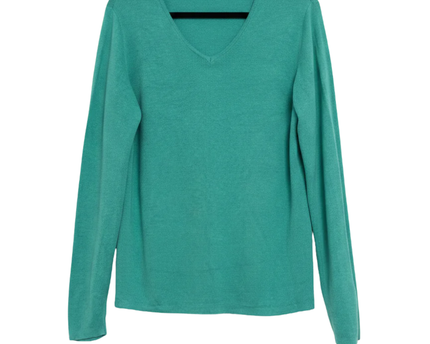 edc Vibrant Green V-Neck Lightweight Knit Sweater