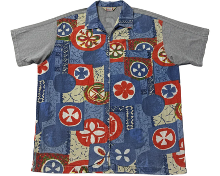 Diesel Multicolor Graphic Zip-Up Short Sleeve Shirt