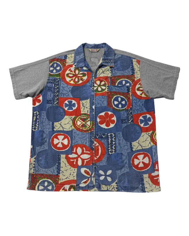 Diesel Multicolor Graphic Zip-Up Short Sleeve Shirt