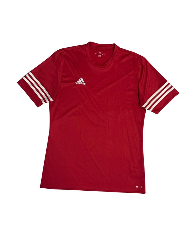 Adidas Red Three Stripes Sports T-Shirt