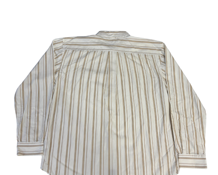 Tommy Hilfiger Beige Striped Long Sleeve Button-Down Shirt
