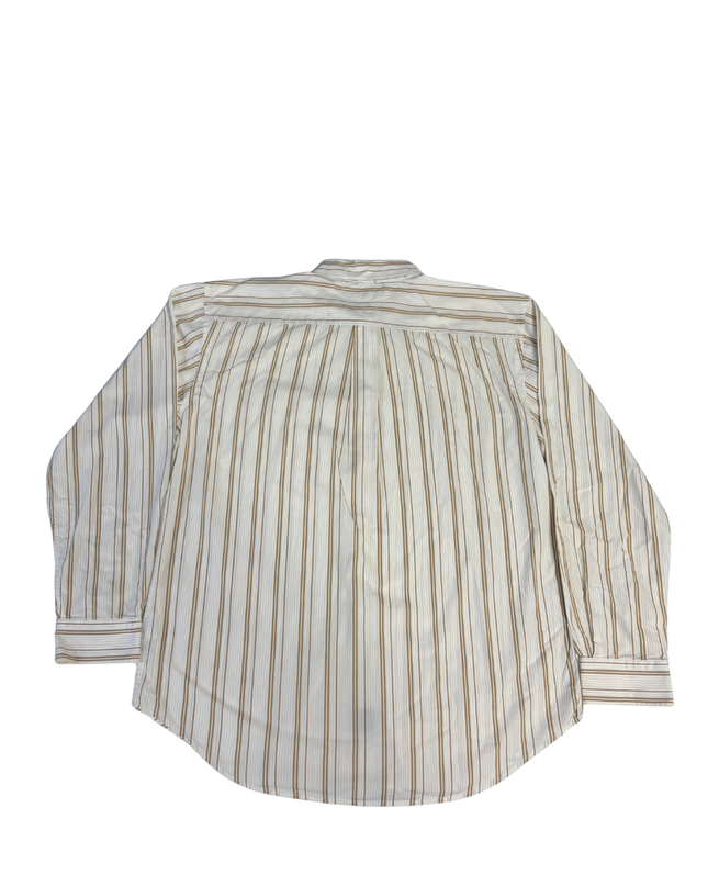 Tommy Hilfiger Beige Striped Long Sleeve Button-Down Shirt