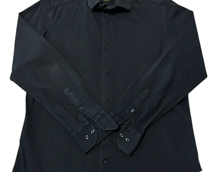 Massimo Dutti BlackTextured Long Sleeve Shirt
