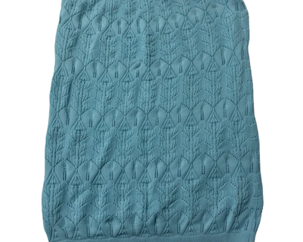Topshop Light Blue Knit Pointelle Pencil Skirt