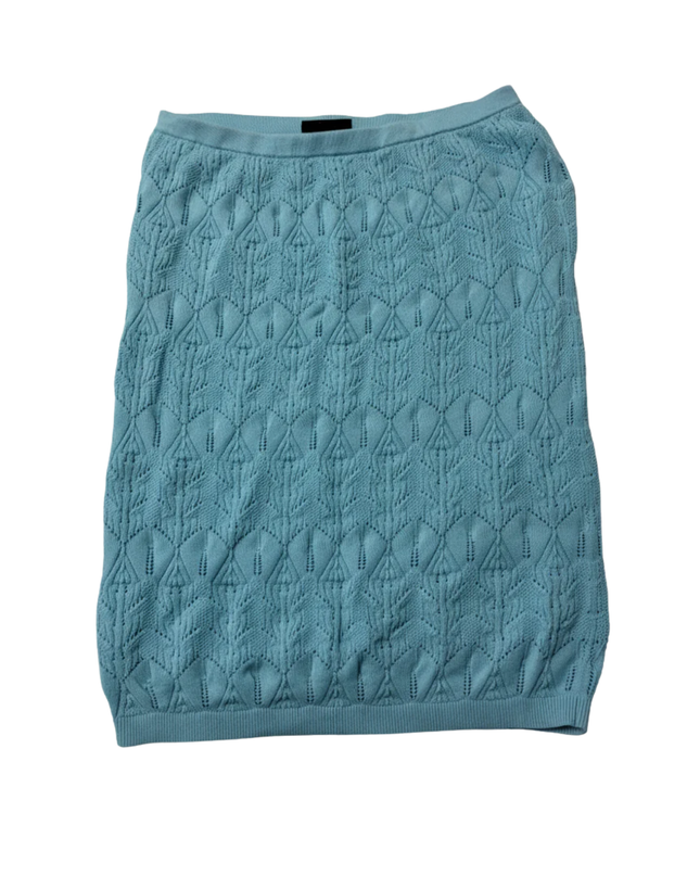 Topshop Light Blue Knit Pointelle Pencil Skirt