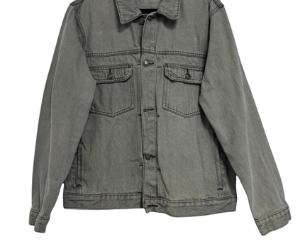 Topman Grey Cotton Denim Jacket