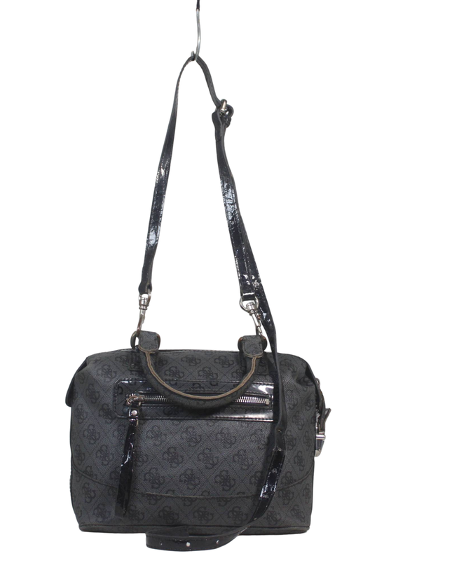 Guess Black Monogram Satchel Bag