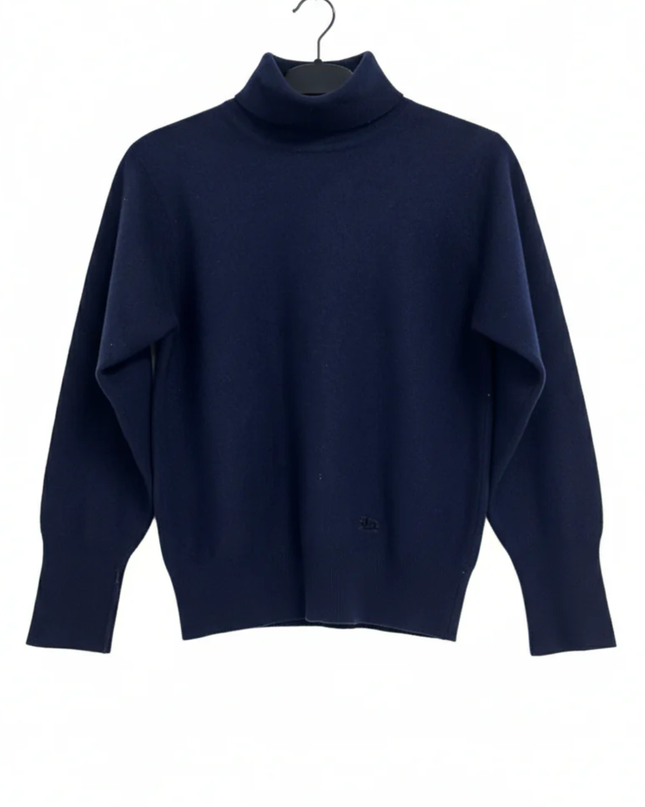 Burberry Navy Blue Cashmere Turtleneck Sweater