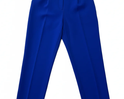 Zara High-Waisted Blue with Button Detail Tapered Trousers