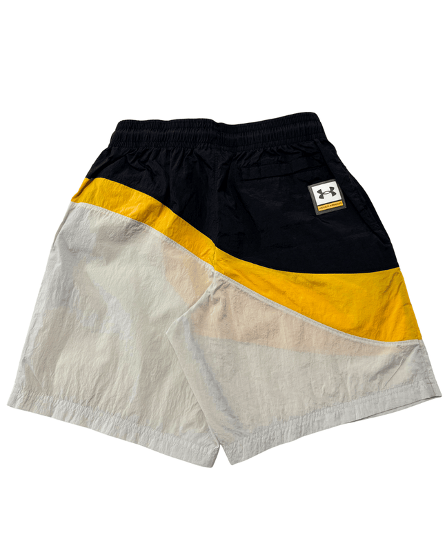 Under Armour Colorblock Nylon Yellow & Grey Drawstring Shorts