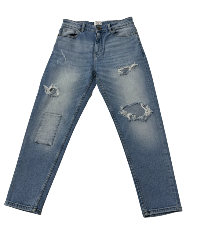 Lee Cooper Originals Blue Distressed Tapered Jeans