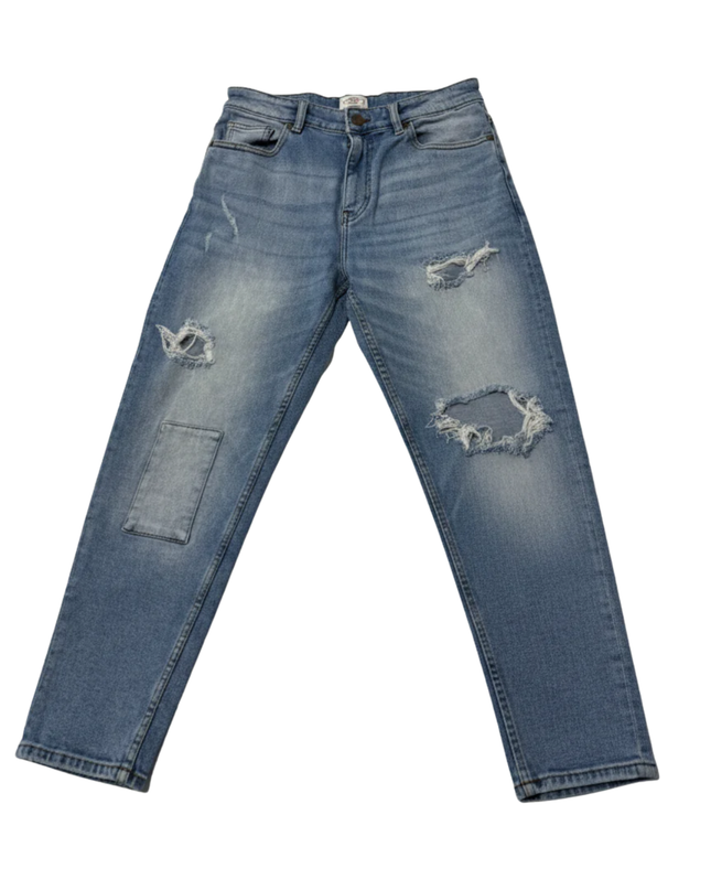 Lee Cooper Originals Blue Distressed Tapered Jeans