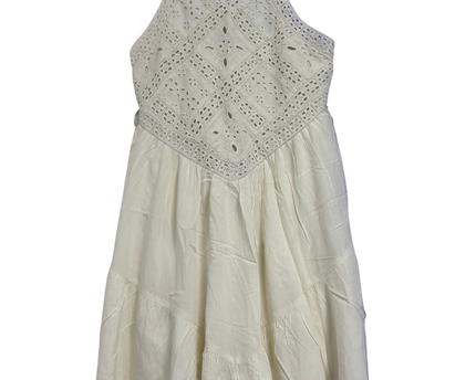 American Eagle White Eyelet Lace Halter Mini Dress