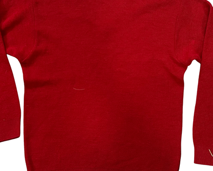 Lacoste Red V-Neck Knit Sweater