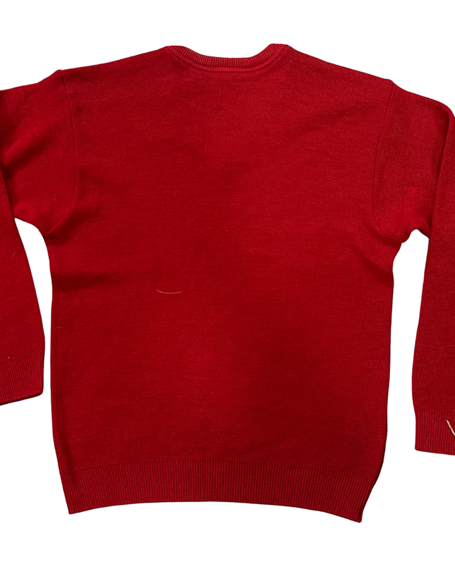 Lacoste Red V-Neck Knit Sweater