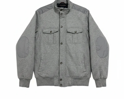 Octave Grey Padded Bomber Jacket with Elbow Patches