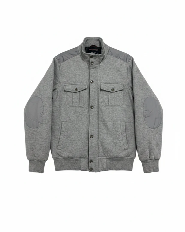 Octave Grey Padded Bomber Jacket with Elbow Patches