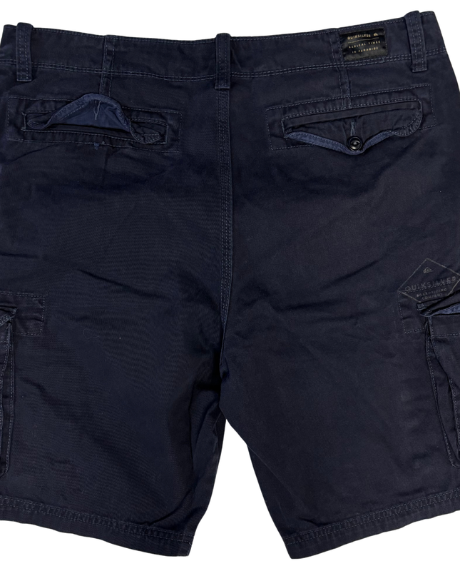 Quiksilver Navy Blue Straight Fit Cargo Shorts