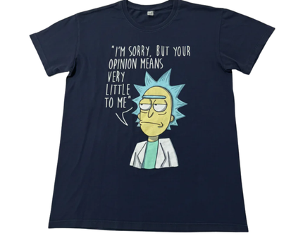Pampling Navy Blue Rick and Morty Graphic Tee