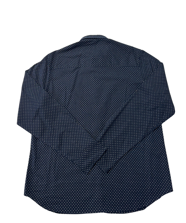 OFFROAD Navy Blue Polka Dot Long Sleeve Button-Down Shirt
