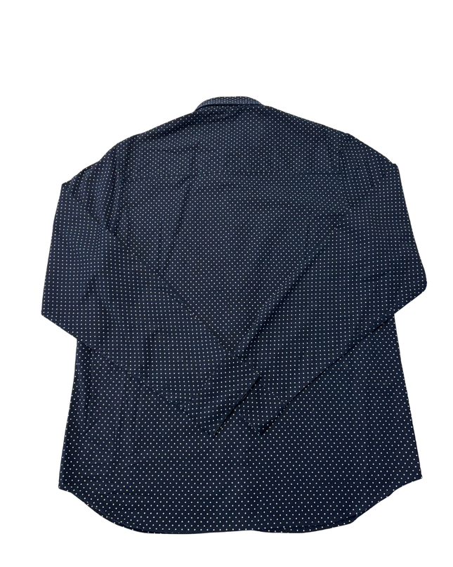 OFFROAD Navy Blue Polka Dot Long Sleeve Button-Down Shirt