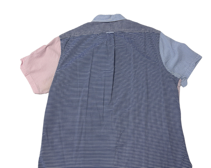 Ralph Lauren Multicolor Patchwork Seersucker Short Sleeve Shirt