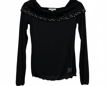 Guess by Marciano Black Embellished Off-the-Shoulder Top