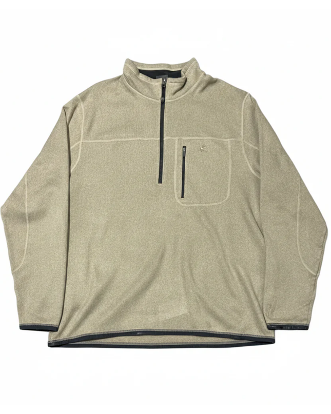 Nike ACG Beige 1/4 Zip Textured Fleece Sweater