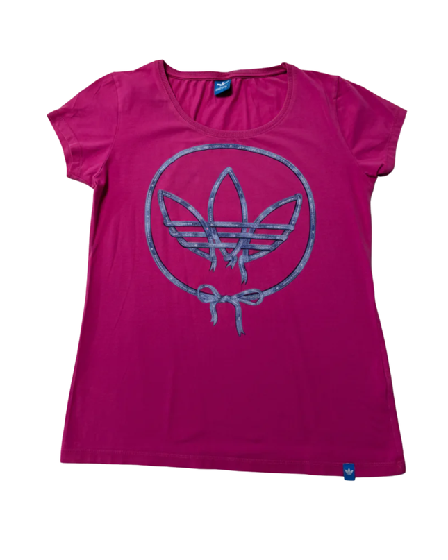 Adidas Pink Trefoil Ribbon Graphic Tee